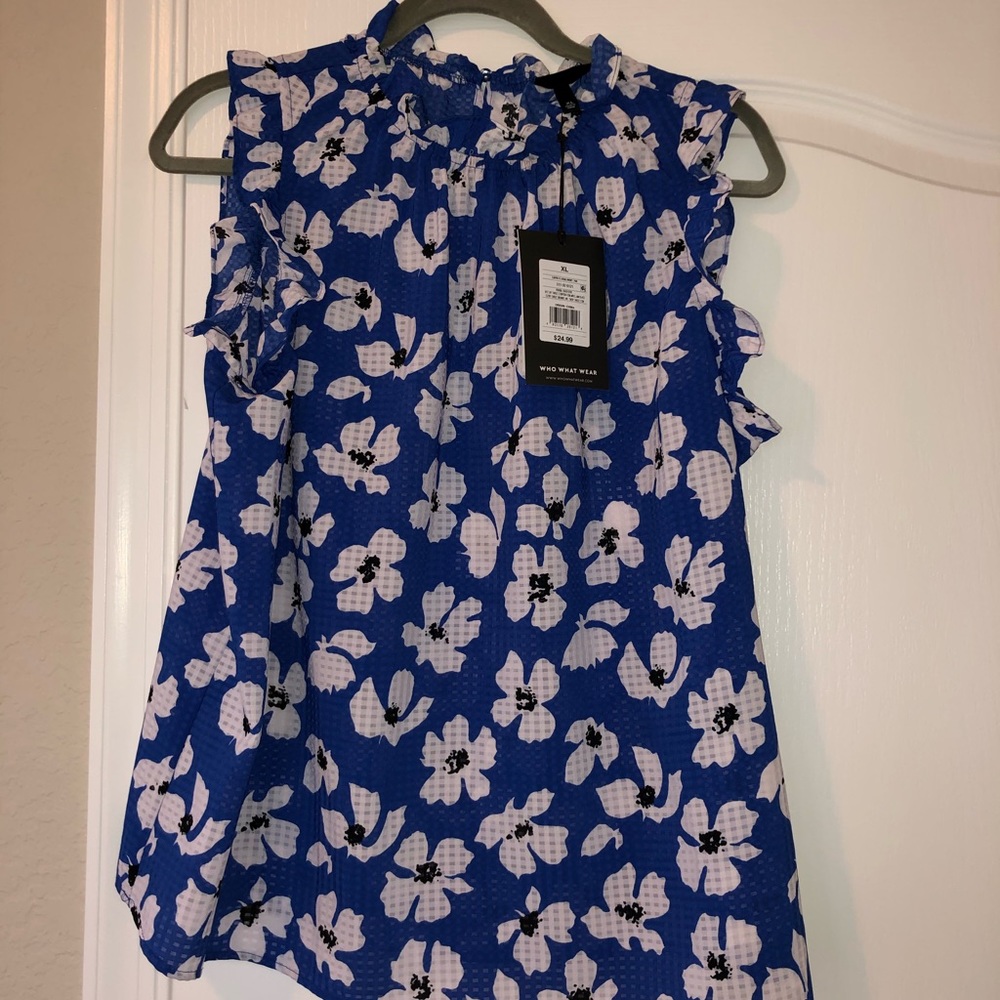 Vibrant Blue Who What Wear Blouse